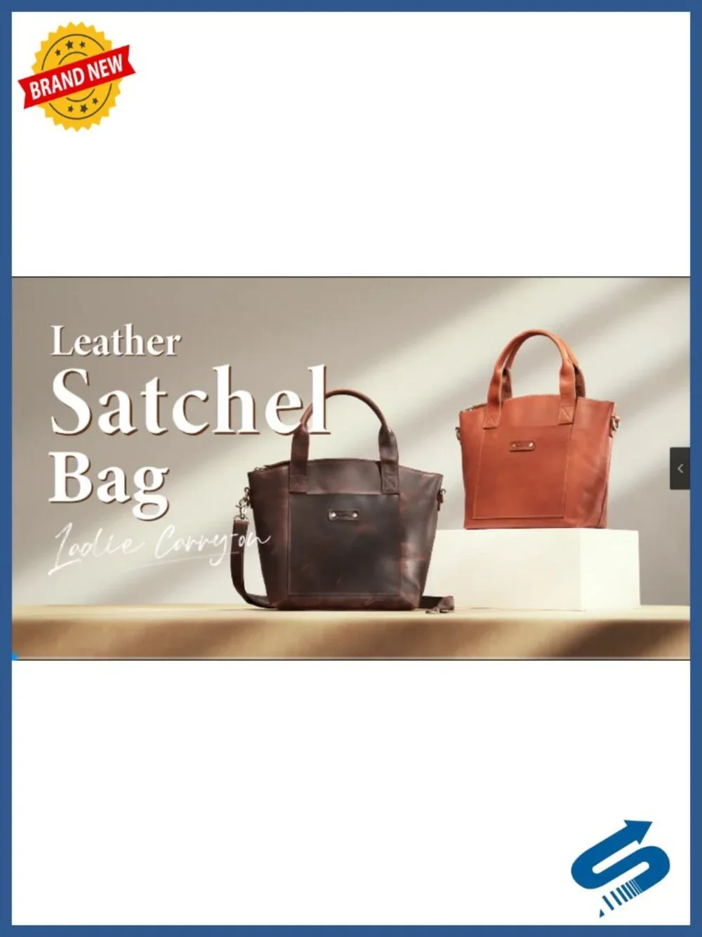 Genuine Leather Crossbody Bag Satchel Top-Handle Handbag Detachable Strap Multi